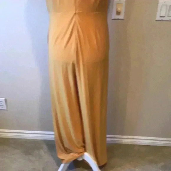 NWT Nina Leonard Mustard Twist Halter Knit Wide Leg Jumpsuit | Size M - Picture 10 of 12